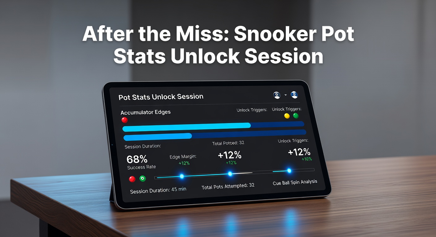 Close-up of a snooker player lining up a tricky pot after an opponent's miss, cue poised mid-stroke on a green baize table