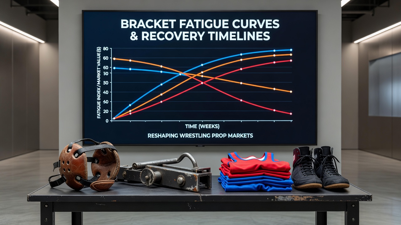 Wrestling tournament bracket diagram showing fatigue indicators across multiple rounds