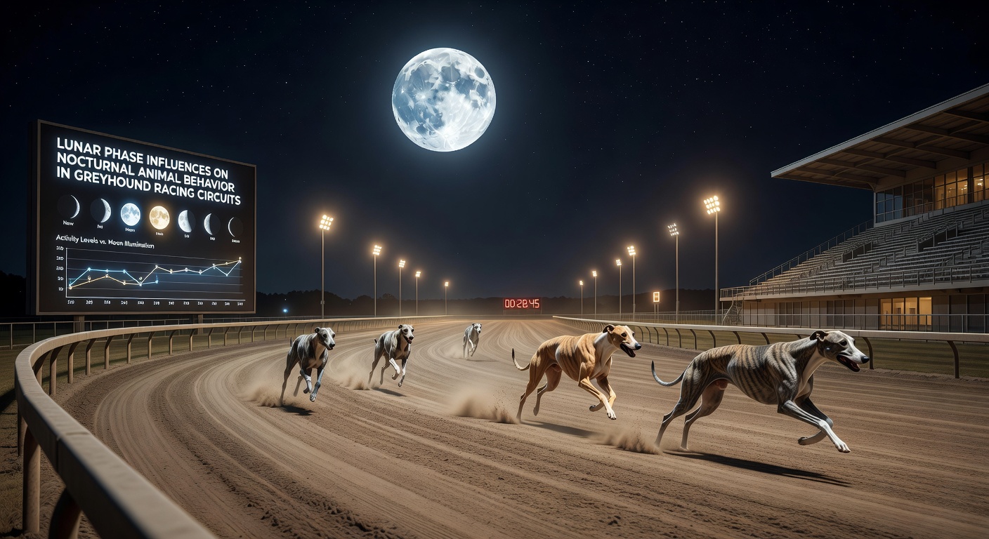 Data charts showing greyhound race times correlated with lunar phases