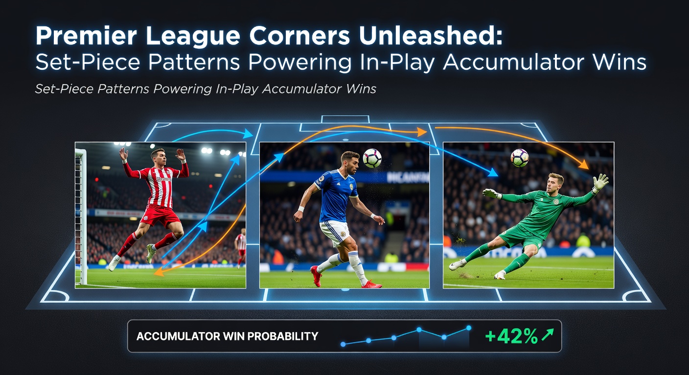 Intense Premier League corner kick moment with players crowding the box and the ball curving in