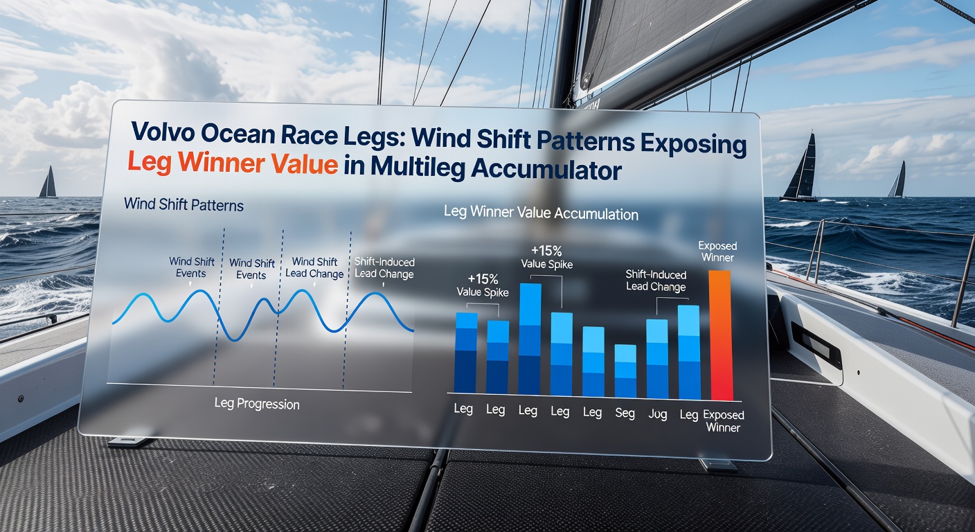Close-up of a Volvo Ocean Race fleet navigating a wind shift in the Southern Ocean, sails trimmed perfectly as competitors struggle behind