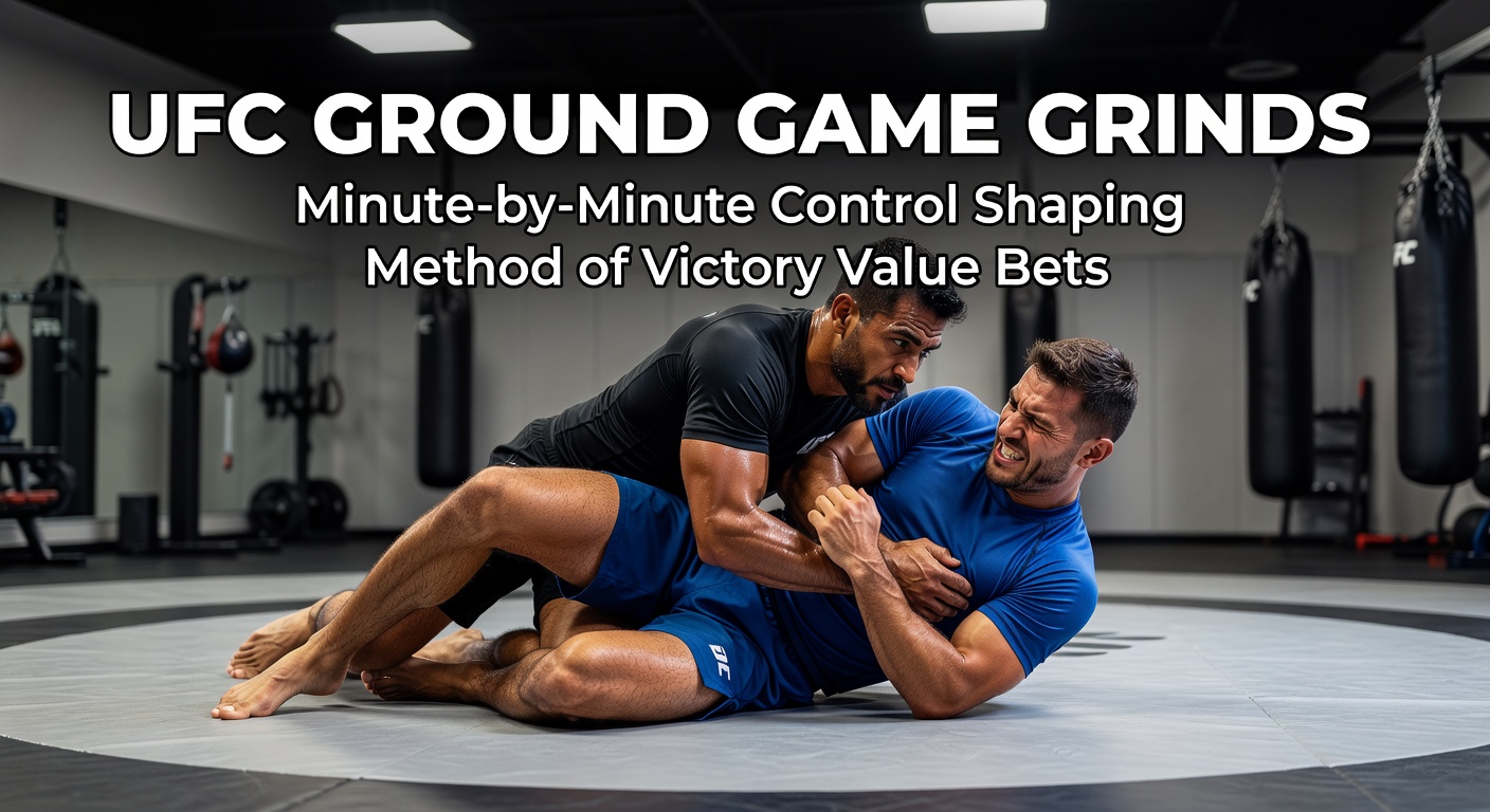 UFC fighters locked in a tense ground battle, showcasing dominant top control during a pivotal round